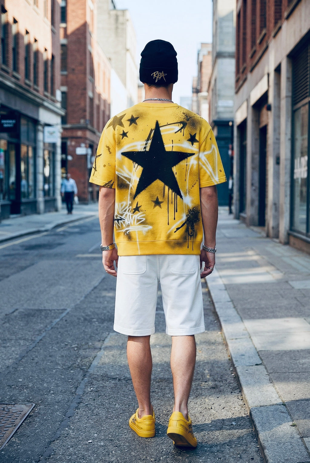 RPA Infected Society Star Graffiti Short Sleeve Sweatshirt – Yellow
