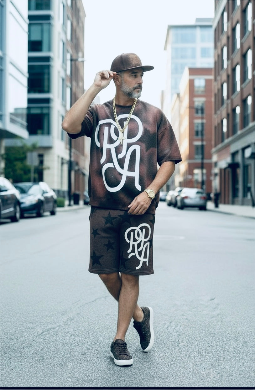 RPA Infected Society Chocolate Faded Star Short Sleeve Sweatshirt