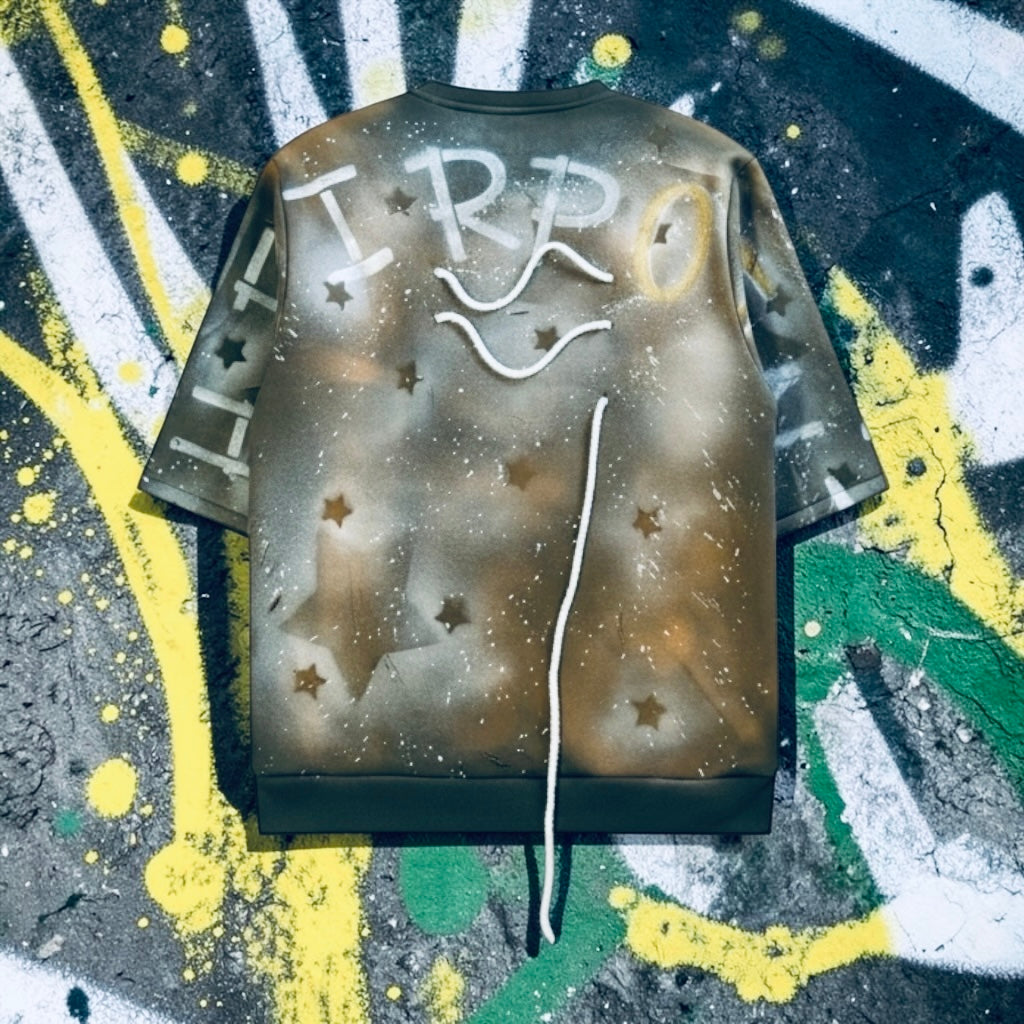 RPA Infected Society Olive Star Spray Short Sleeve Crewneck