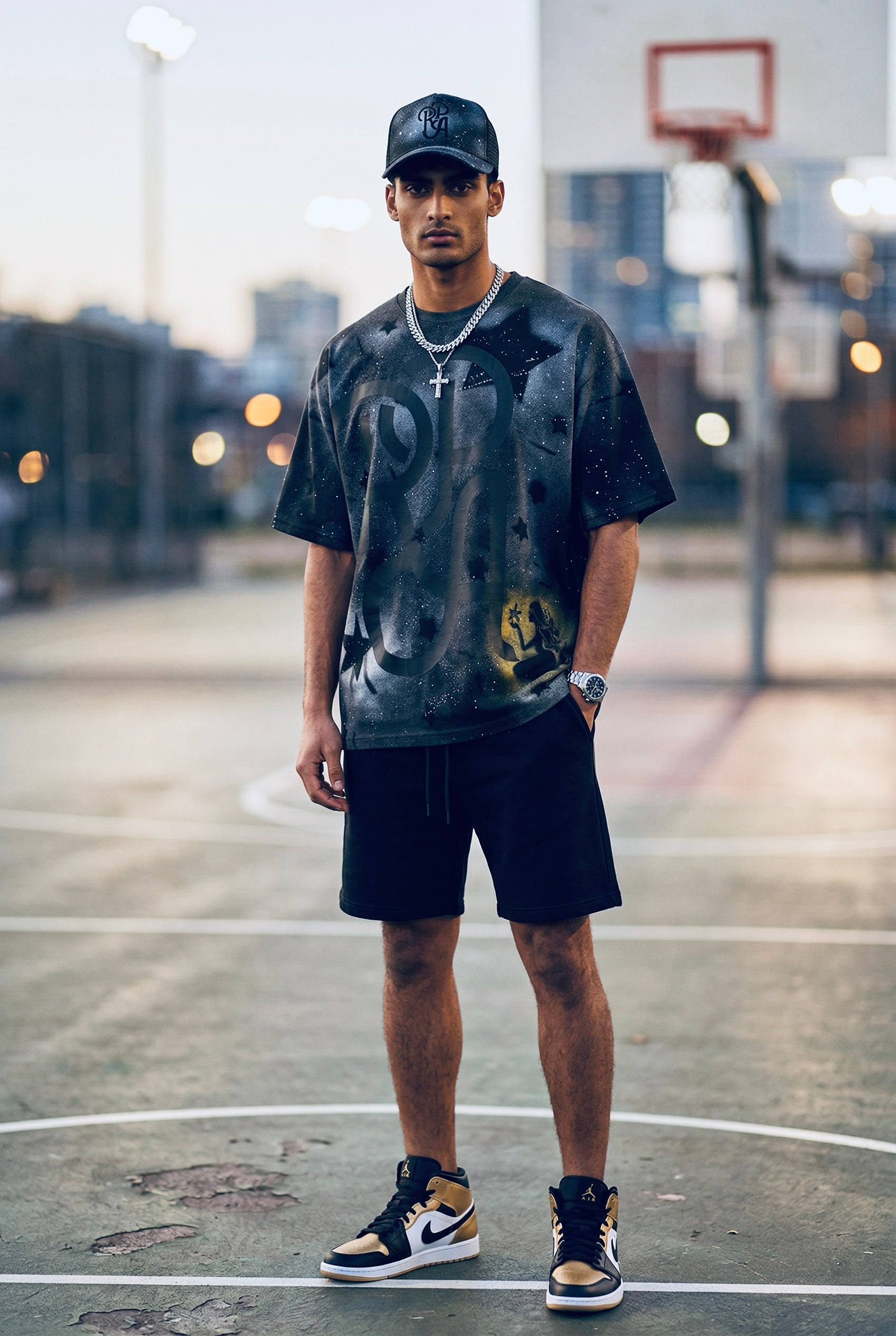 RPA infected Society Black Stars Short Sleeve Sweater
