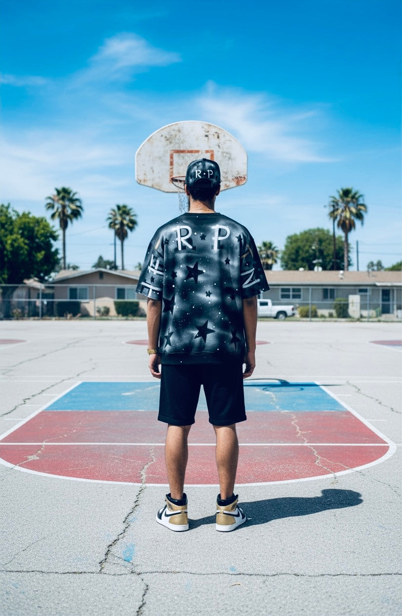 RPA infected Society Black Stars Short Sleeve Sweater