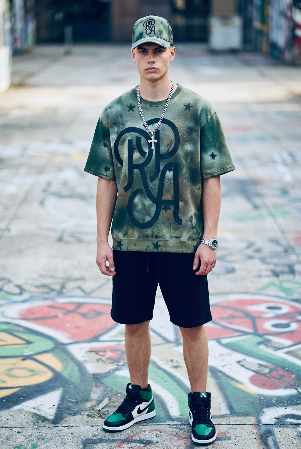 RPA Infected Society Camo Stars Short Sleeve Sweatshirt